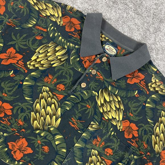 Tommy Bahama Other - Tommy Bahama Polo Extra Large Tropical Banana Hibiscus Vacation Hawaiian Cotton